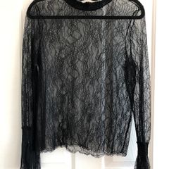 Black Lace Top Size 10 Oversize | Halloween Party