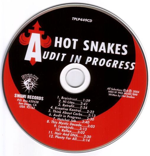 Hot Snakes "Audit In Progress" CD Album