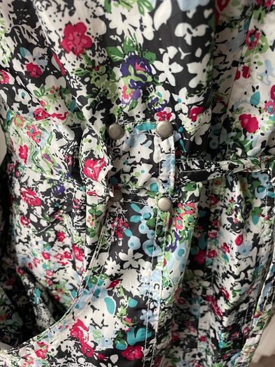 New look floral shower resistant coat parka style size 14