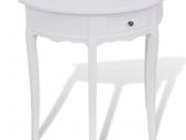 Console Table with Drawer Half-round White