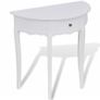 Console Table with Drawer Half-round White Image 2