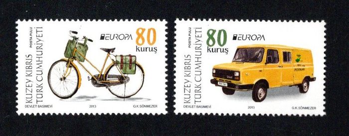 2013 Cyprus Europa: Postal Vehicles Commemorative Stamp Mint Never Hinged (MNH)