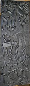 large vintage African plaque