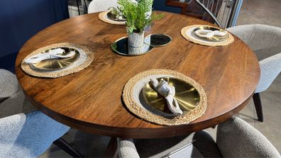 Round Dining Table with Starburst Legs, Ex Display Like New