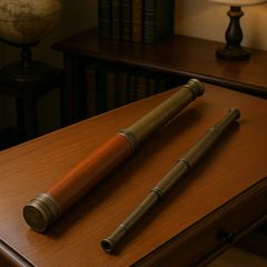 Job Lot 2 Vintage Brass Telescopes / Spyglasses