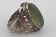 Ancient Handmade Brass With Antique Jade Ring