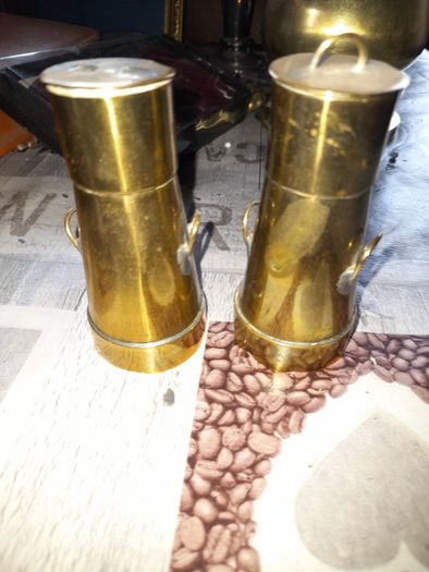 A Pair of Old Trench Art Brass, Postage Available or Collection on all my items