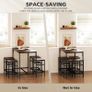Industrial Rectangular Bar Table Set with 4 Stools for Dining Room, Kitchen, Dinette Image 3