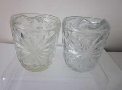 Two Victorian Moulded Glass Water/Custard Jugs