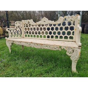 Bench Cast Iron Horse Shoe Large White CH-R-742-W