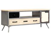 TV Cabinet Solid Mango Wood and Steel 120x30x45 cm