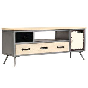 TV Cabinet Solid Mango Wood and Steel 120x30x45 cm