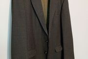 Vintage Magee Tailored Tweed Blazer Mens XL / 44L 46L Brown Houndstooth Jacket