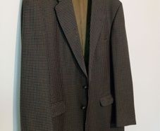 Vintage Magee Tailored Tweed Blazer Mens XL / 44L 46L Brown Houndstooth Jacket