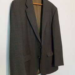 Vintage Magee Tailored Tweed Blazer Mens XL / 44L 46L Brown Houndstooth Jacket