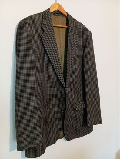 Vintage Magee Tailored Tweed Blazer Mens XL / 44L 46L Brown Houndstooth Jacket