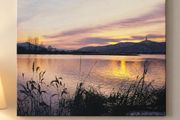 Beautiful Sunset Lake Canvas Wall Art Large Scenic Landscape Print