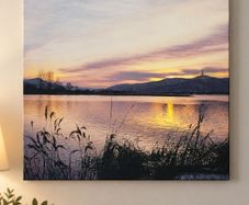 Beautiful Sunset Lake Canvas Wall Art Large Scenic Landscape Print