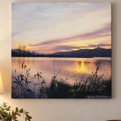 Beautiful Sunset Lake Canvas Wall Art Large Scenic Landscape Print