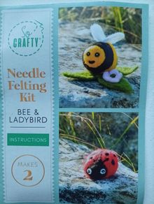Needle Felting kit "Bee & Ladybird"