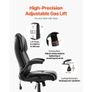 Executive Chair, High Back Office Chair with Flip-up Armrests & Lumbar Support, Ergonomic Desk Chair Adjustable Tilt & Height, PU Leather Swivel Rolling Chair for Working, Study, Gaming, Black Image 6