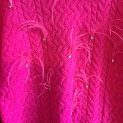 Savida Pink cable knit jumperw/ jewels feathers  size M 12/14 includes post