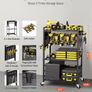 4 tier Tool Organizer Cart 150 lbs Load Capacity Floor Stand Rolling Drill Holder and Stability Storage Rack, Heavy Duty Garage Floor Rolling Storage Cart for Workshop, Garage Image 2