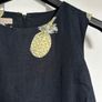 Hobbs Anika linen sleeveless top with tie waist and pineapple print UK8 Image 2