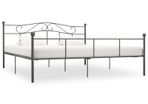 Bed Frame Grey Metal 200x200 cm