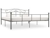 Bed Frame Grey Metal 200x200 cm