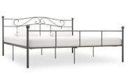 Bed Frame Grey Metal 200x200 cm