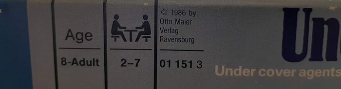 Under Cover - Ravensburger - Board Game - 1986