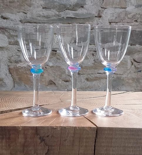 Wine Glasses  -12 Unique Hand Blown