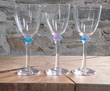 Wine Glasses  -12 Unique Hand Blown