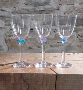 Wine Glasses  -12 Unique Hand Blown