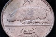 [#124] - Ireland 1942 | Irish 1/2d | Irish Half Penny | Sow | KM.10 | UNC