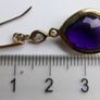 Vintage 925 Sterling Silver Gold Plated Amethyst Hook Drop Earringss Image 8