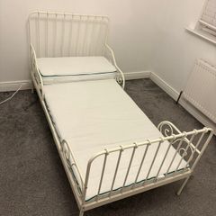 IKEA Minnen Extendable Kids Bed with Slatted Base and Mattress