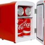 Coca-Cola Mini Fridges for Bedrooms 4L Quiet Small 6 Can Table Top Fridge Portable Retro Cooler Warmer with Built-In Bluetooth Wireless Speaker For Drinks Image 2