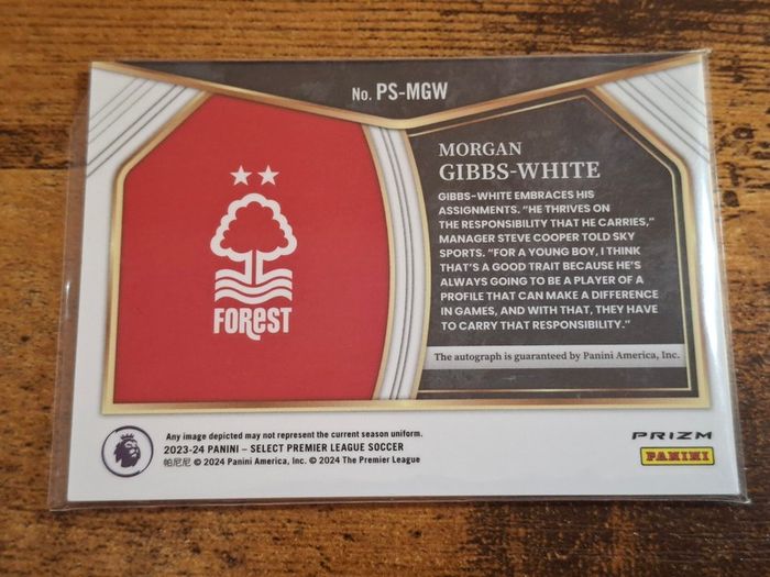 Panini Prizm Select Premier League 2023-24 Morgan Gibbs-White with Autograph - free standard postage
