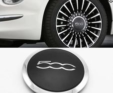 Silvery 133mm Hubcap for Fiat 500 Wheels Centre Hub Caps Set 68078419AC 68078421AC Dust Cover Wheel Hub Cap Replacement 51884863
