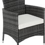 Polyrattan garden set, 2 chairs and small table with glass top, robust steel frame, various colours (gray) Image 2