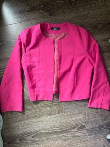 Pink Cropped Blazer Jacket