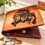 Genuine Leather Wallet for Men Native American & Wolf Design Wallet Western Bifold Wallet Image 10