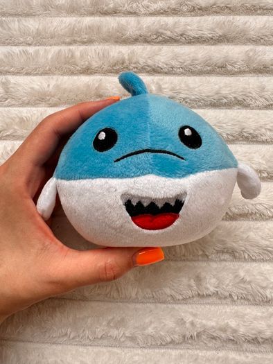 Blue white Shark Soft Plush approx. 10 cm. Used Please see photos