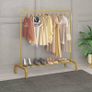 NEW SALE | Metal Clothes Rail 110 CM Clothing Rack Rail Coat Rail with Bottom Rack for Clothes, Coats, Skirts, Shirts, Sweaters, White Image 7