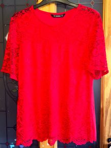 Bnwt size 14 dunnes red lace top