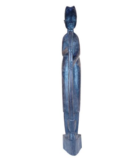 African Statue Ebony Carved Wood Figure Vintage Sculpture Statues