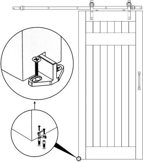 6.6FT Barn Door Hardware Kit with Black Handle