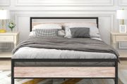 King Size Bed Frame with Wood Headboard,Metal